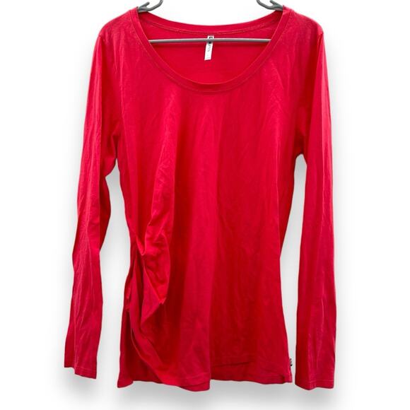 Fabletics Layla Twist Long Sleeve Tee Shirt in Horizon Pink Size L - Picture 2 of 9